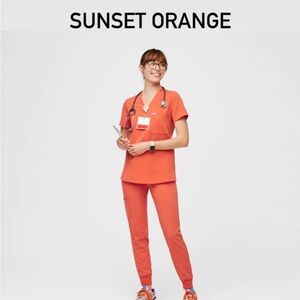 Figs Sunset Orange Women's Scrub top